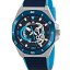 Reloj Marea Hombre Esfera Azul y Brazalete de Nylon y Silicona, Resistente al Agua 10 ATM